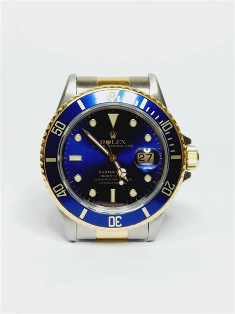 rolex submariner acciaio e oro blu|rolex sottomarino orologio.